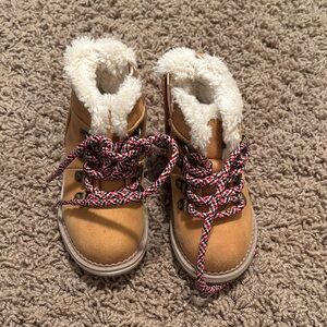 Cozy Tan Kids Boots with Fleece Lining